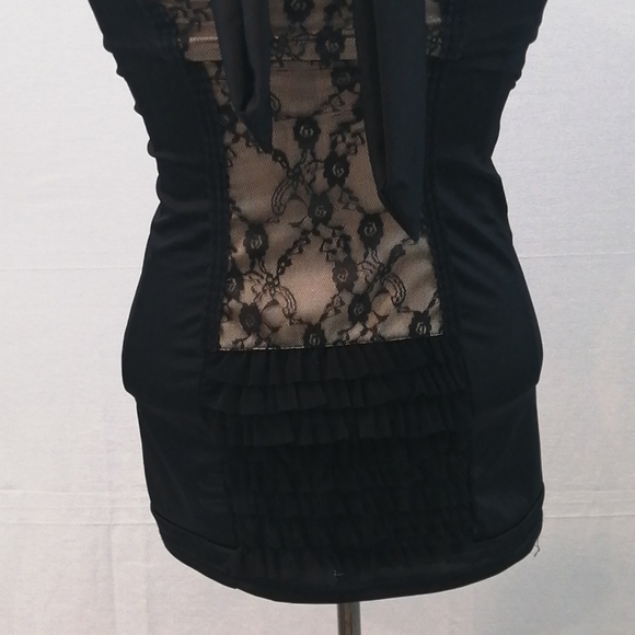 Elegant Black Lace Mini Dress - Picture 8 of 13